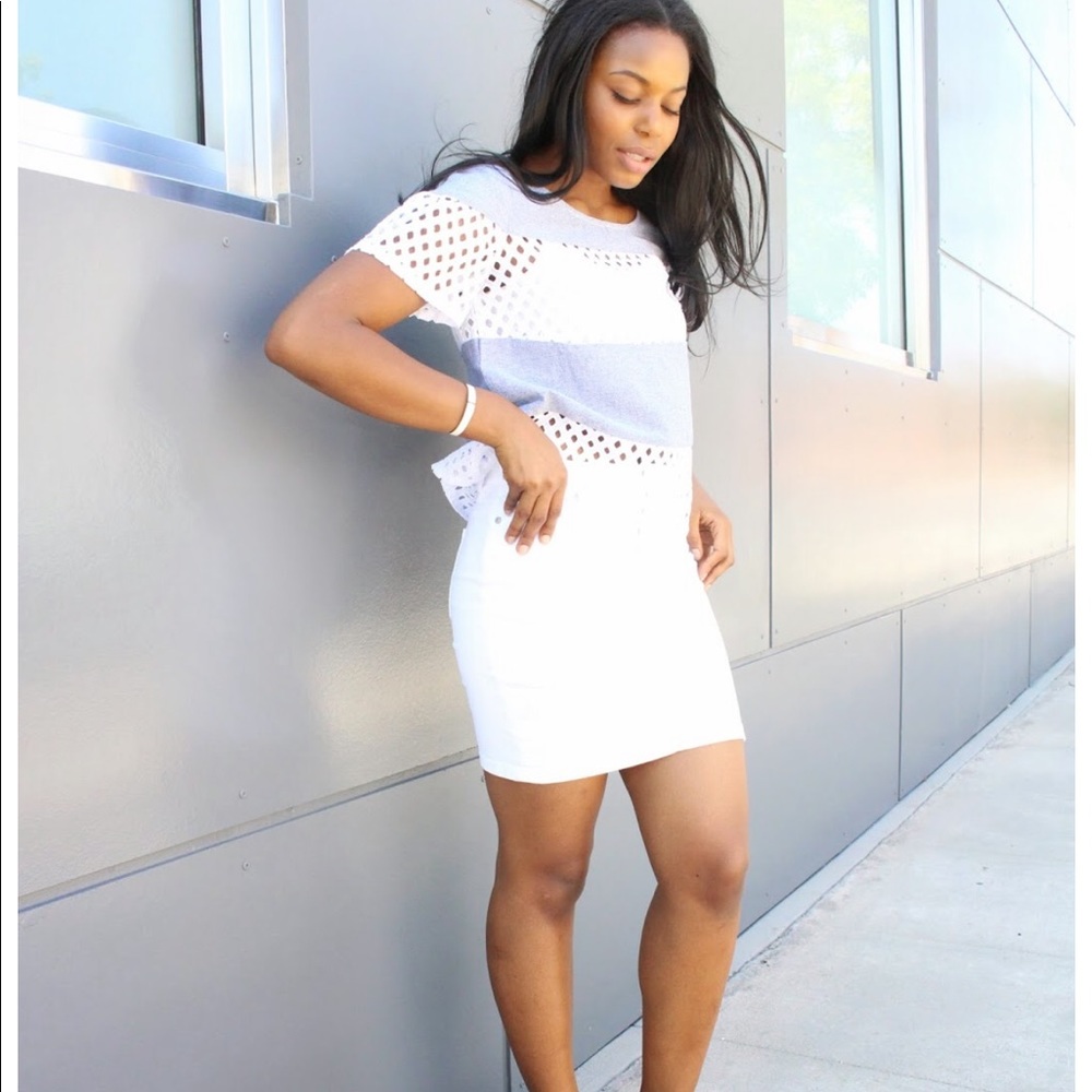 Ann Taylor Loft | Denim White Skirt With Pockets